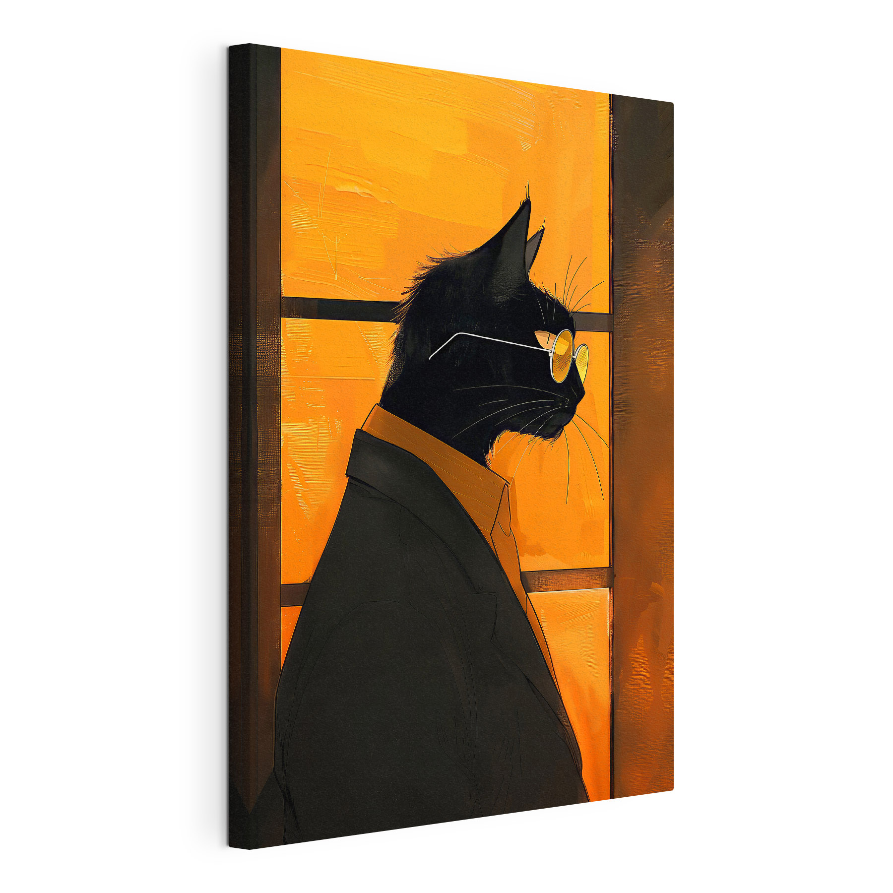 A cat wearing glasses and a suit A cat wearing glasses and a suit
