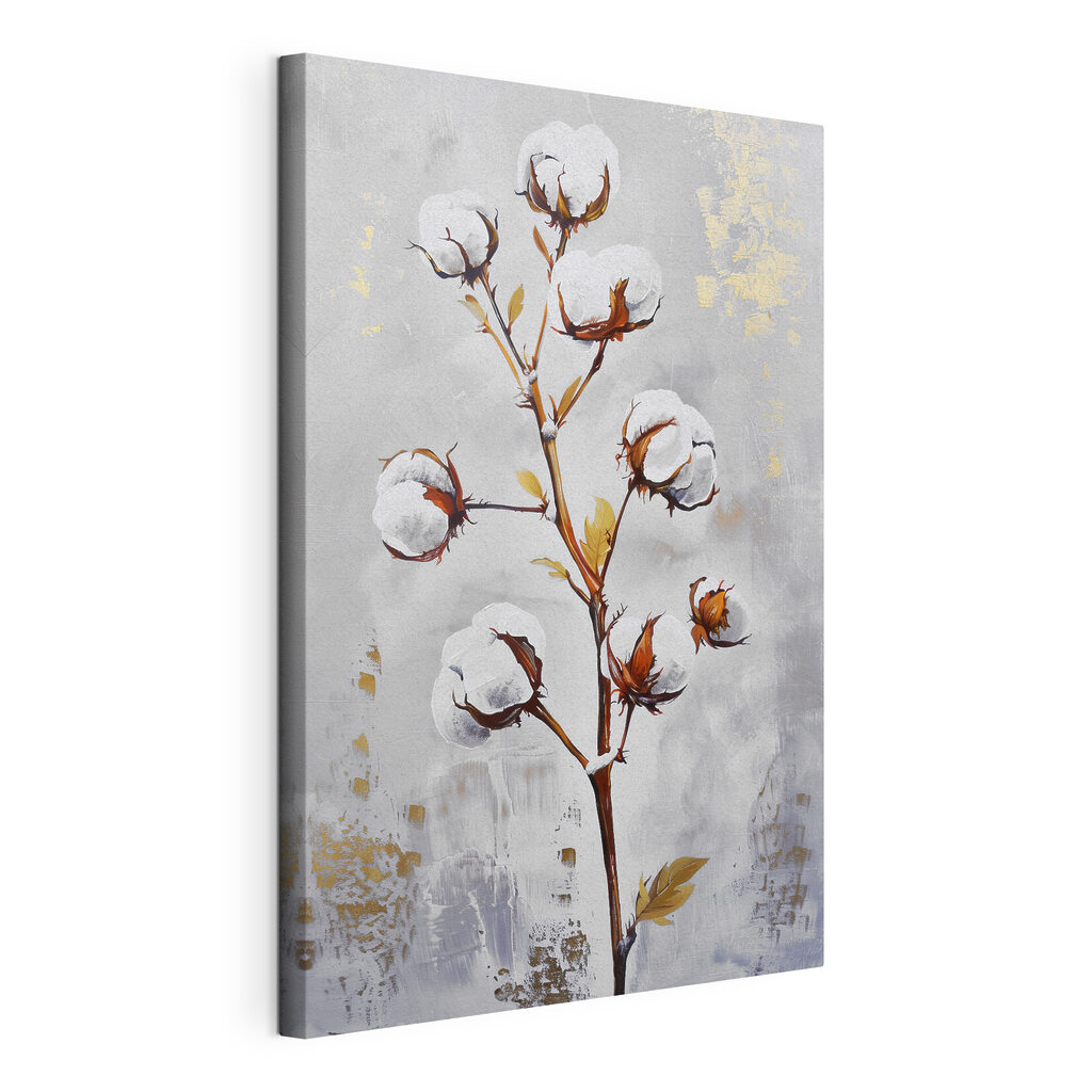 A painting of cotton flowers A painting of cotton flowers