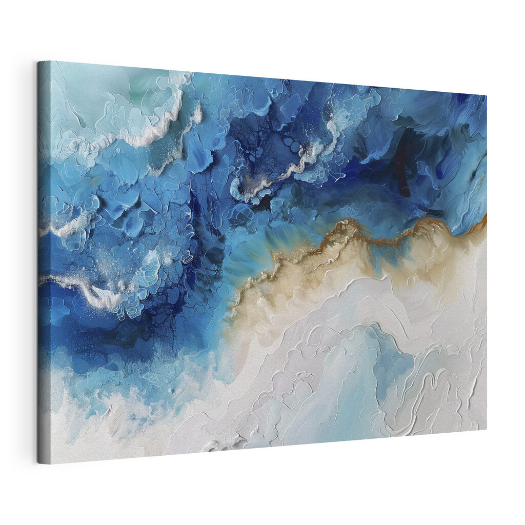 A blue and white painting A blue and white painting