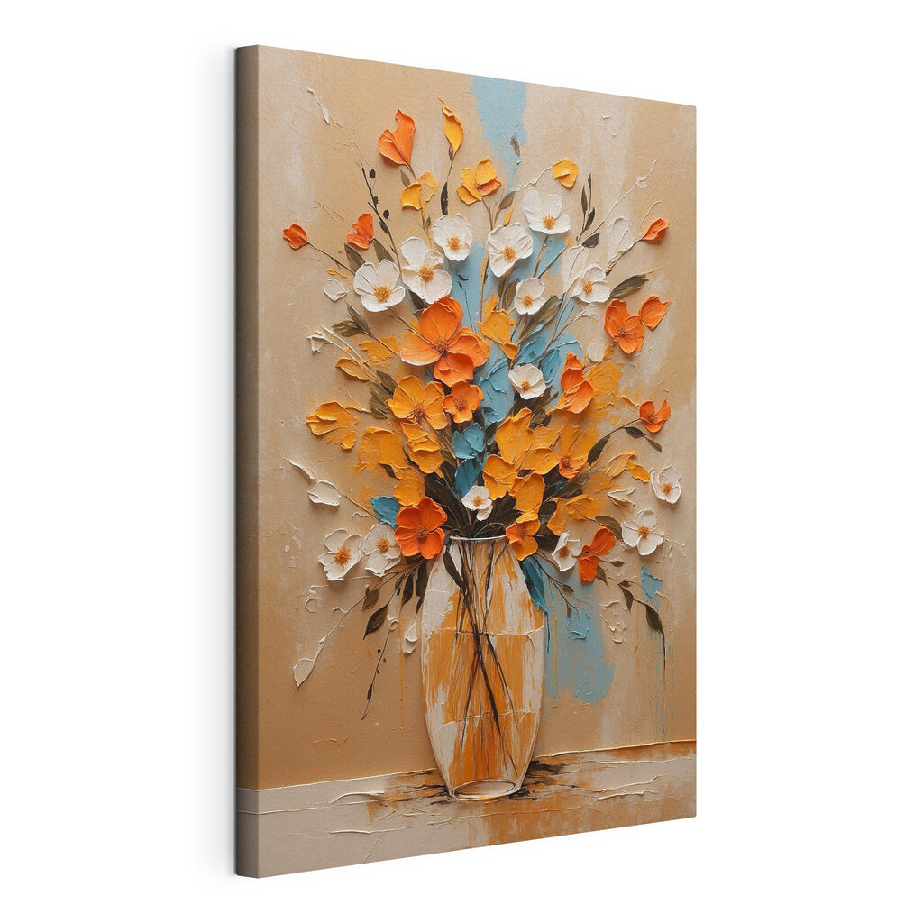 Painting of flowers in a vase Painting of flowers in a vase