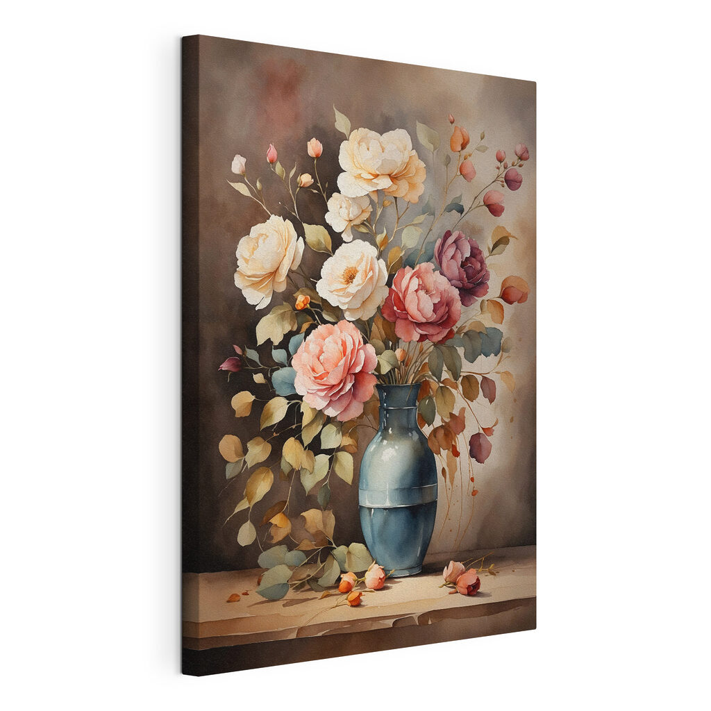 Painting of flowers in a vase Painting of flowers in a vase