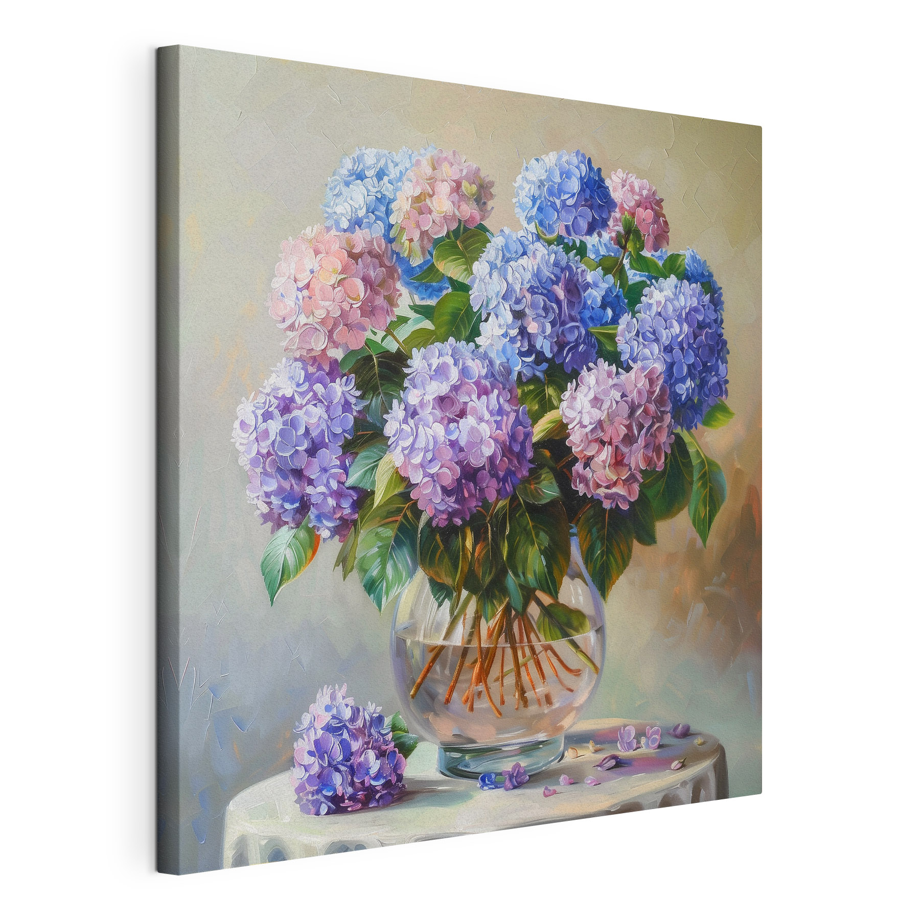 A painting of flowers in a vase A painting of flowers in a vase