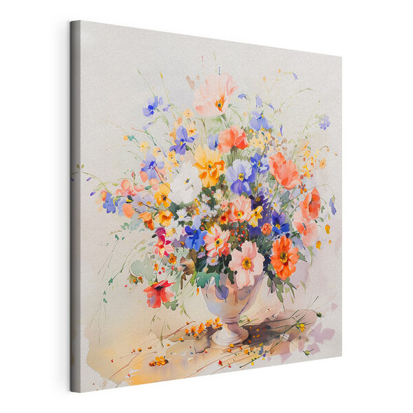 Un acquerello raffigurante un vaso di fiori Quadri Un acquerello raffigurante un vaso di fiori