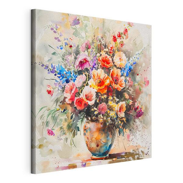 Un acquerello raffigurante un vaso di fiori Quadri Un acquerello raffigurante un vaso di fiori