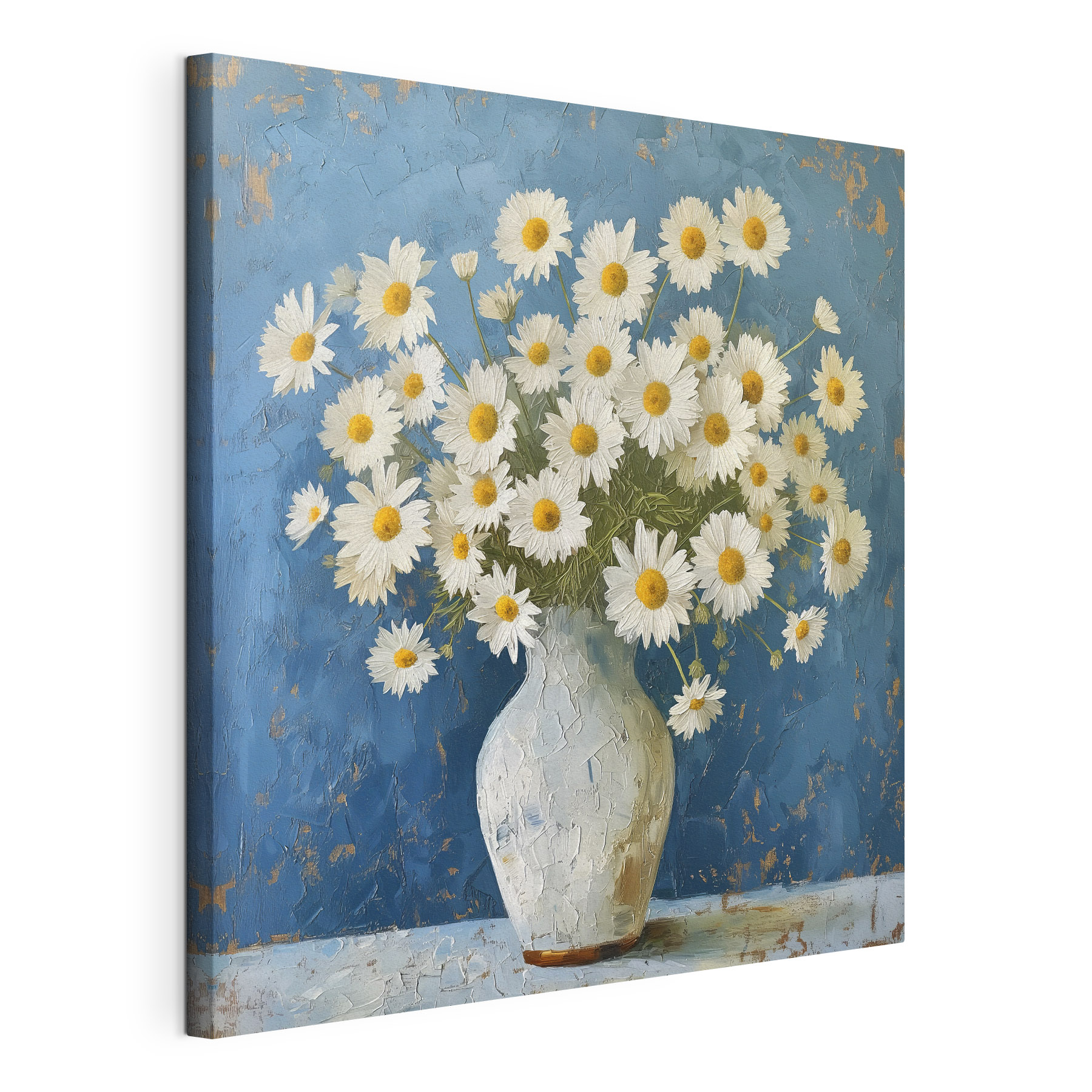 A painting of a vase of flowers A painting of a vase of flowers