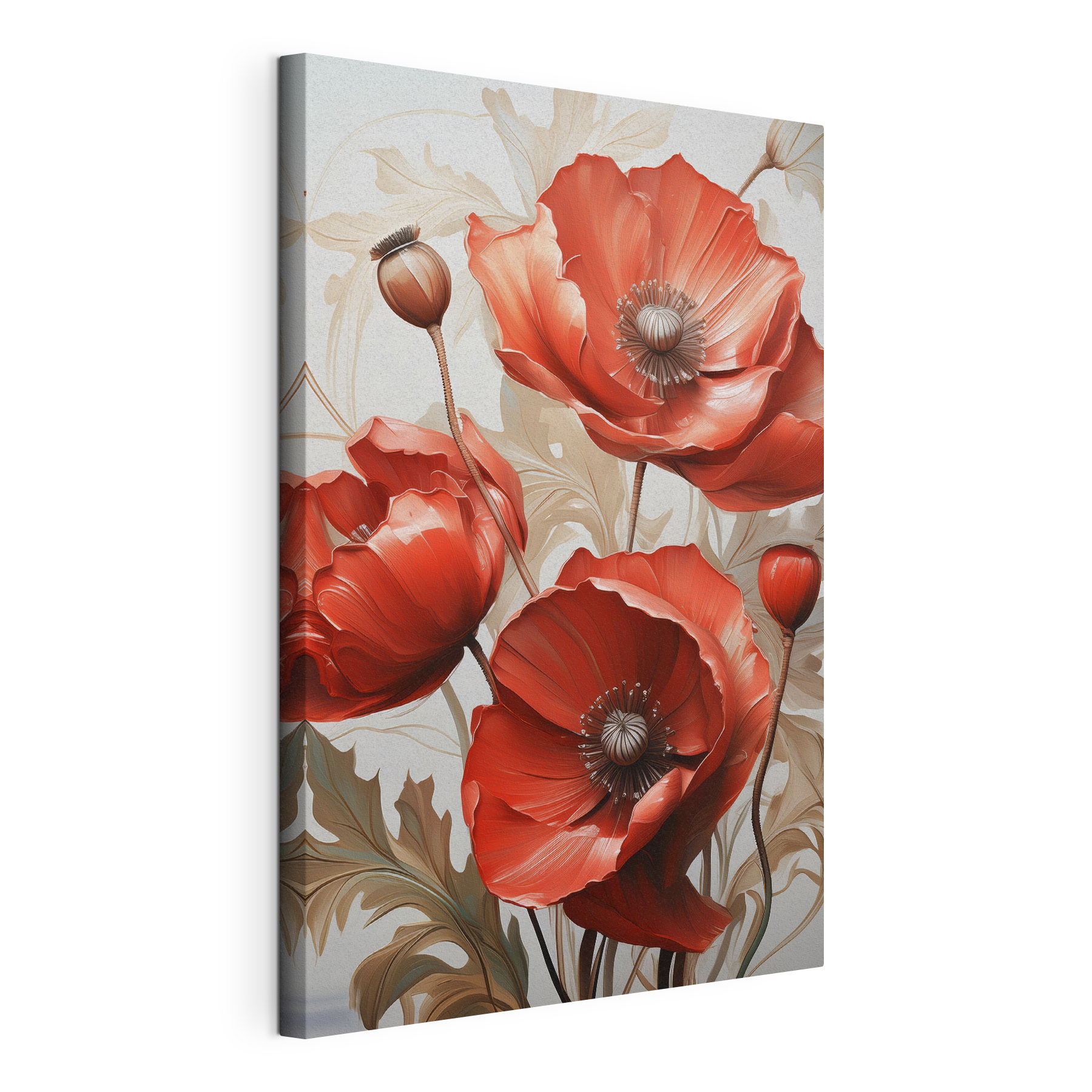 Vibrant red poppies in full bloom Vibrant red poppies in full bloom