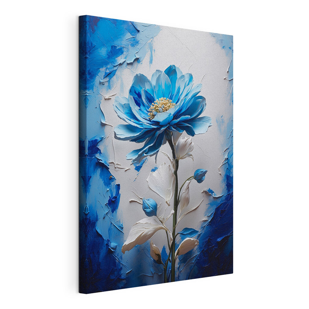 Blue flower with white leaves Blue flower with white leaves