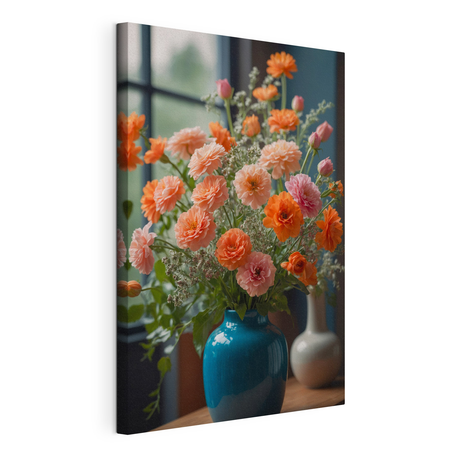 Vase of flowers in front of a window Vase of flowers in front of a window