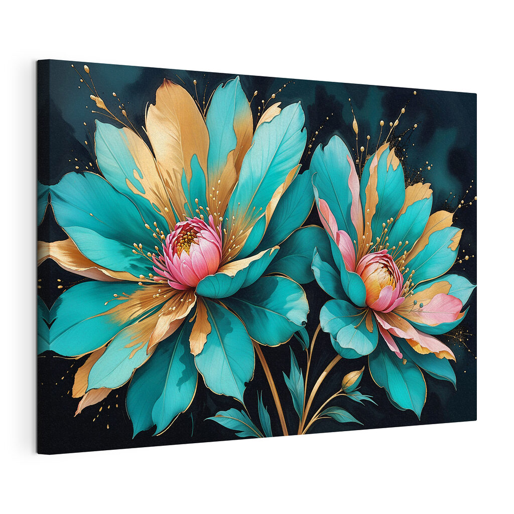 Vibrant blooms against a dark backdrop Vibrant blooms against a dark backdrop