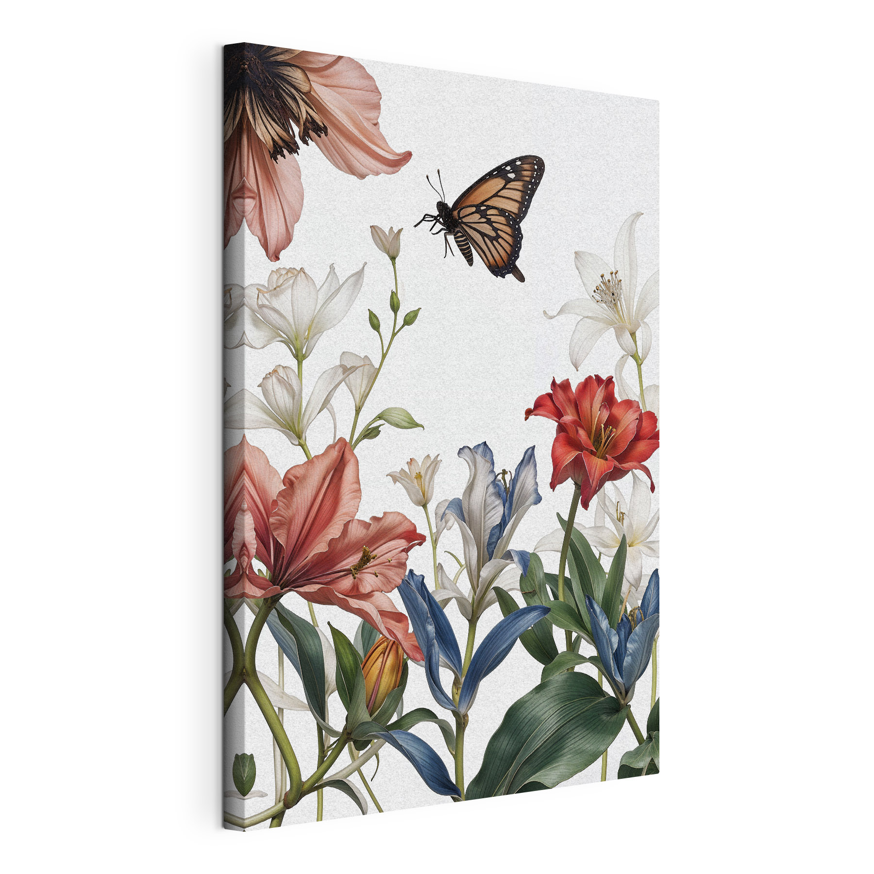 A butterfly flying over flowers A butterfly flying over flowers
