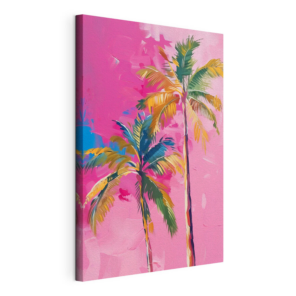 Palm trees on a pink background Palm trees on a pink background