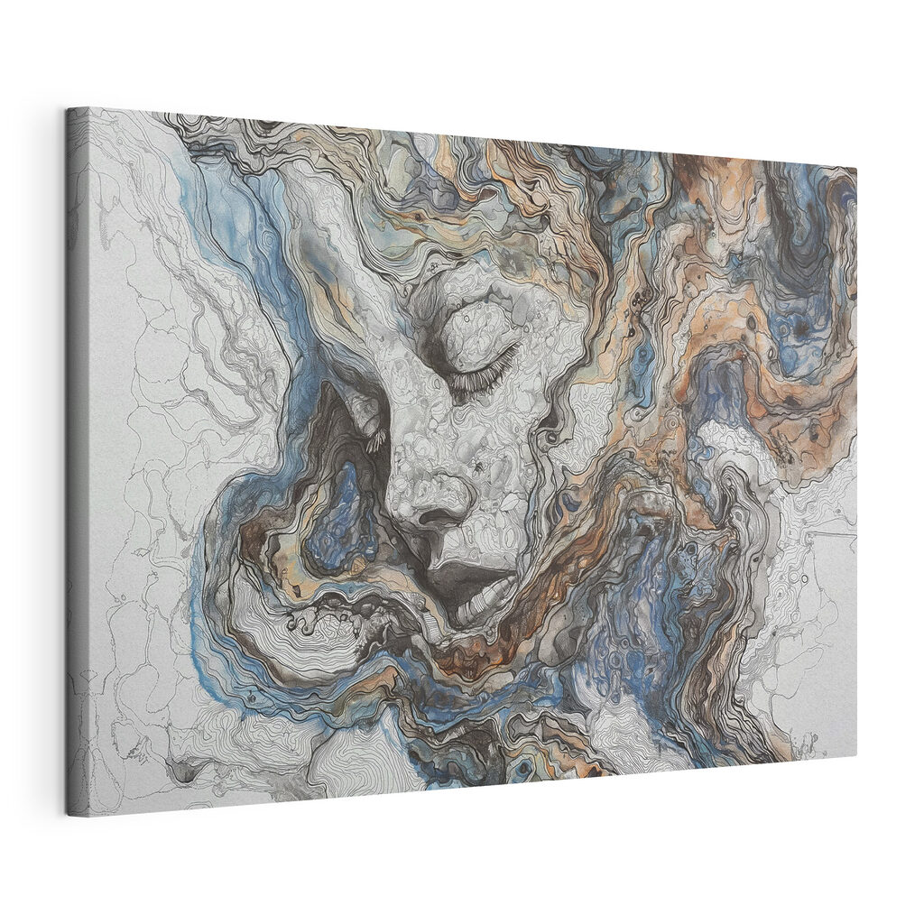 A painting of a woman's face
