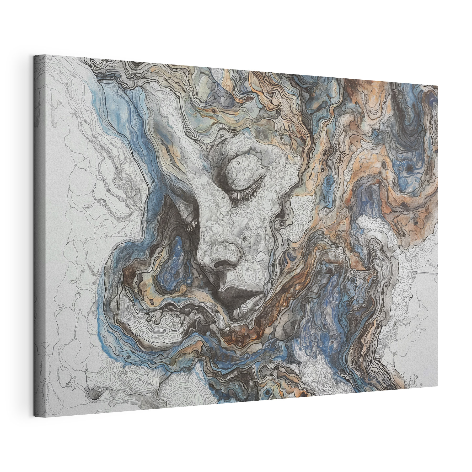 A painting of a woman's face