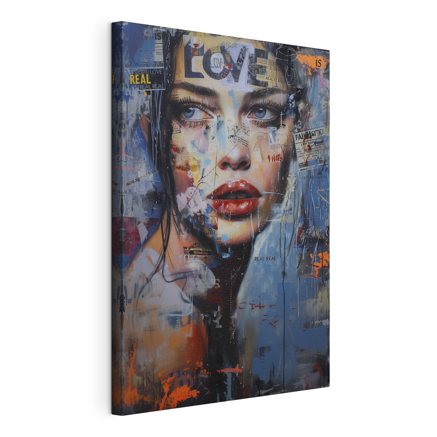 A painting of a woman's face