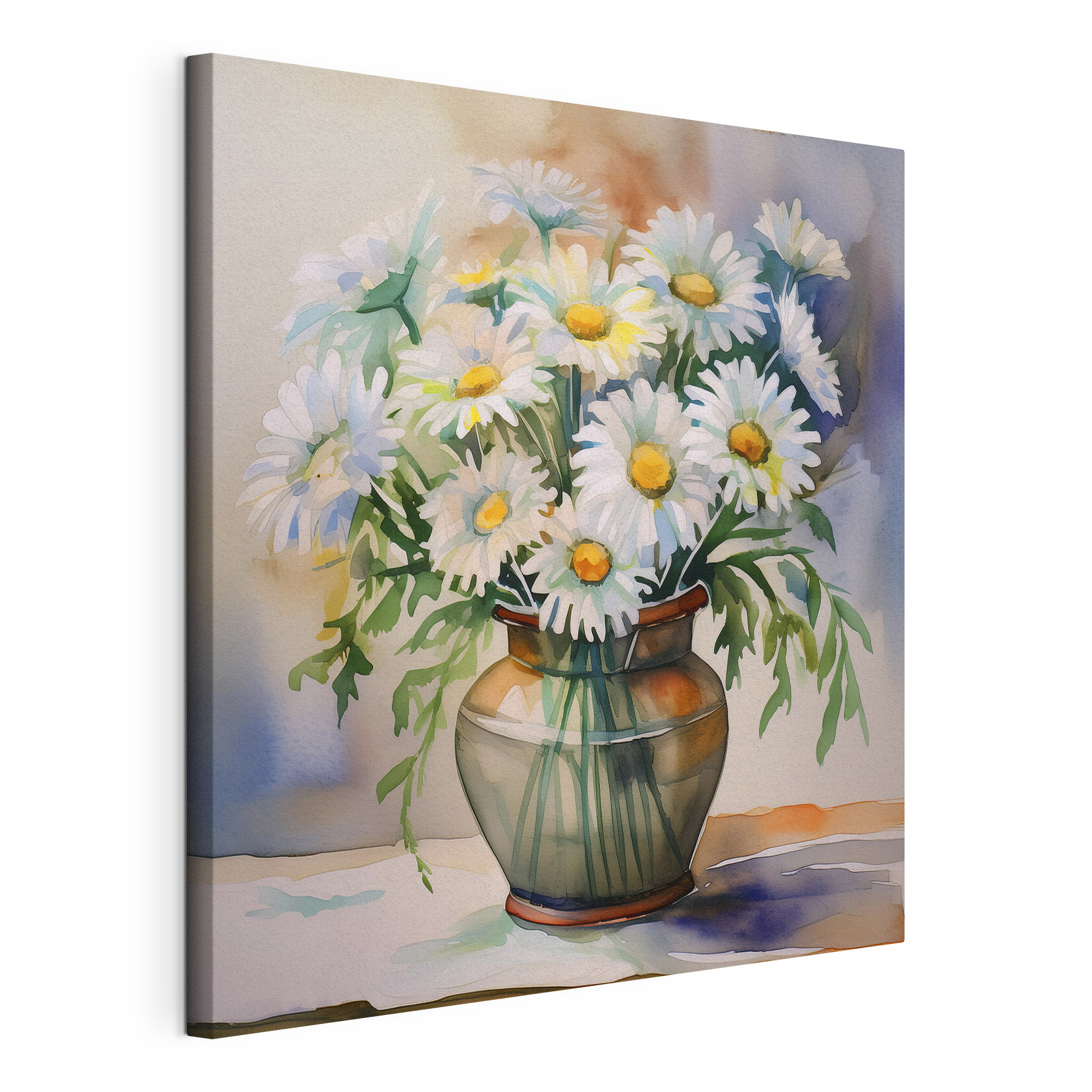 A watercolor of a vase of flowers A watercolor of a vase of flowers