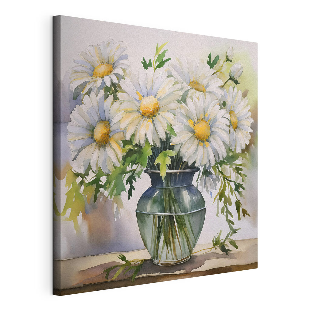 A watercolor of a vase of flowers A watercolor of a vase of flowers