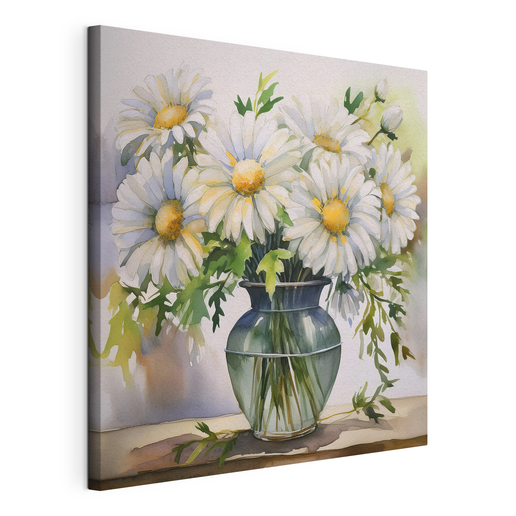 A watercolor of a vase of flowers A watercolor of a vase of flowers