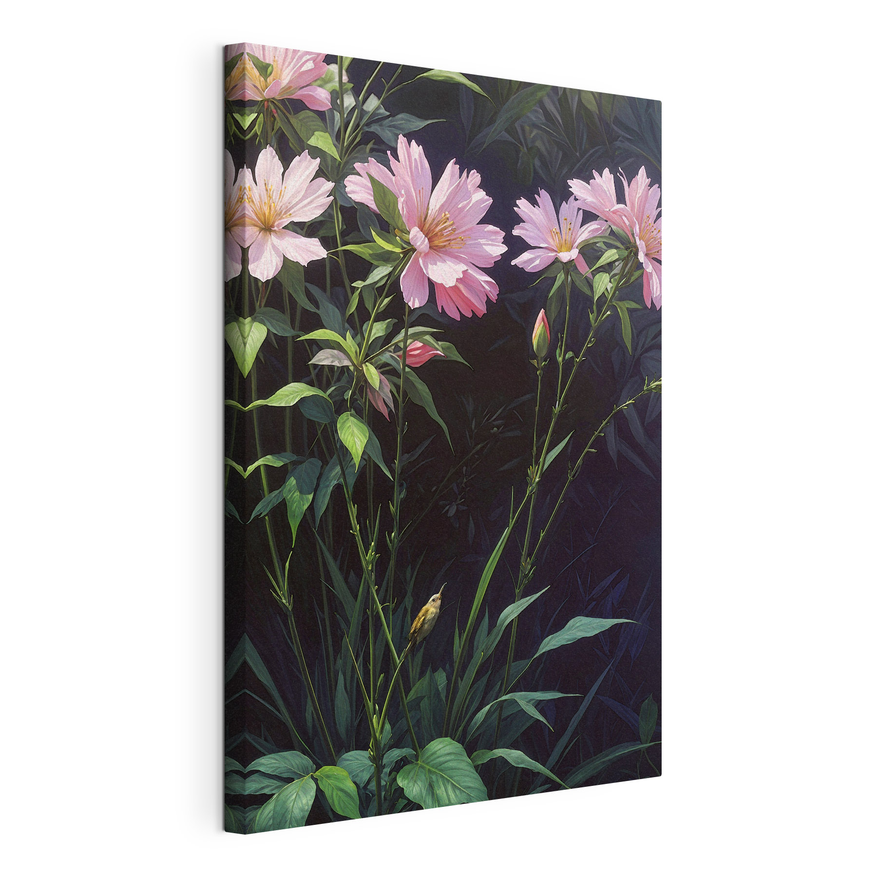A painting of pink flowers A painting of pink flowers