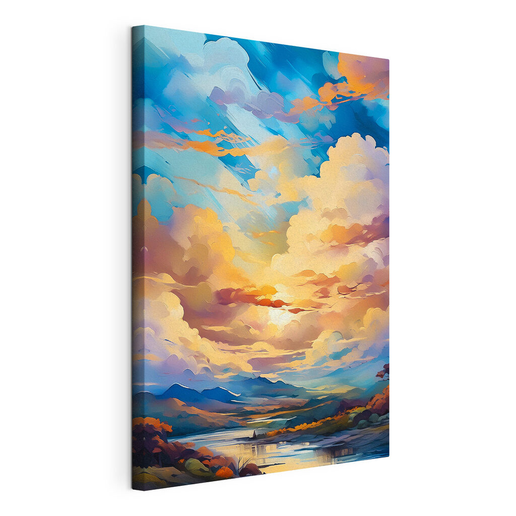 A colorful sky with clouds