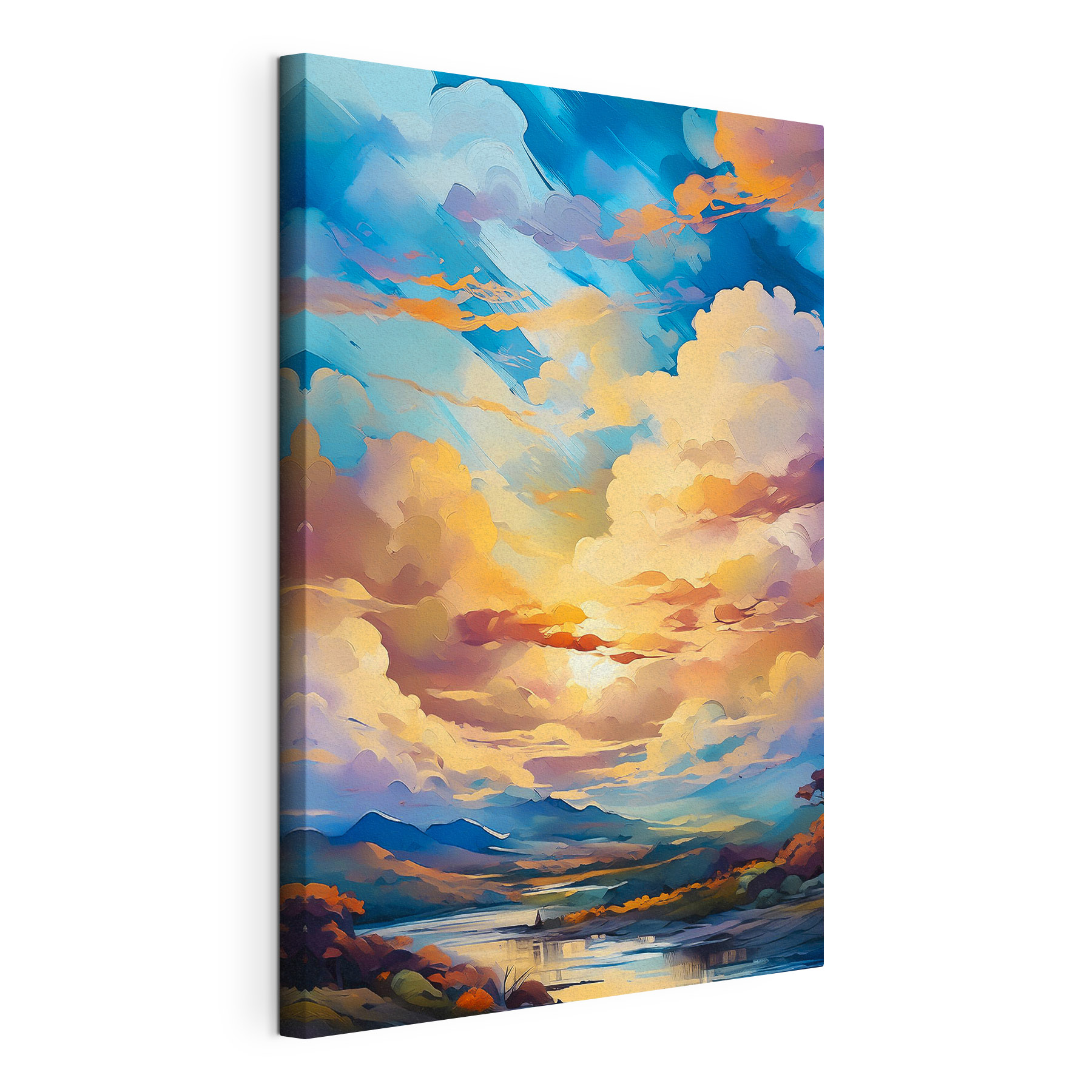 A colorful sky with clouds