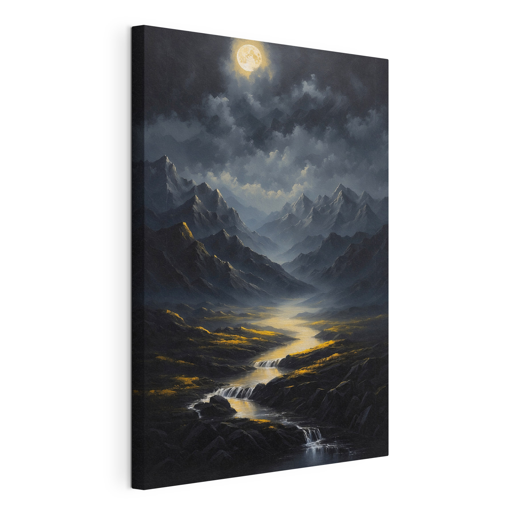 A river running through a valley of mountains A river running through a valley of mountains