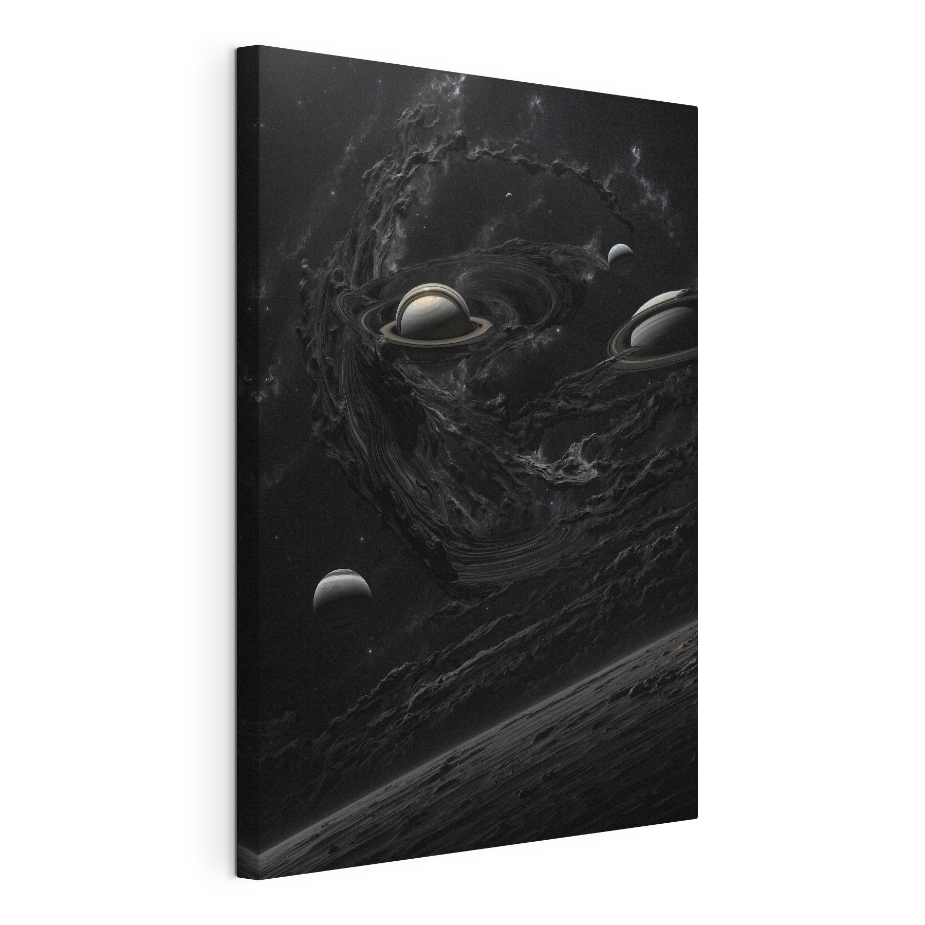 Planets in space with planets and stars Planets in space with planets and stars