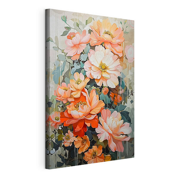 Un dipinto di fiori su una parete Quadri Un dipinto di fiori su una parete