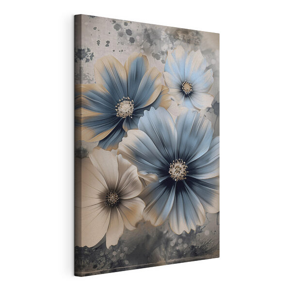 Un mazzo di fiori dai petali bianchi e blu Quadri Un mazzo di fiori dai petali bianchi e blu