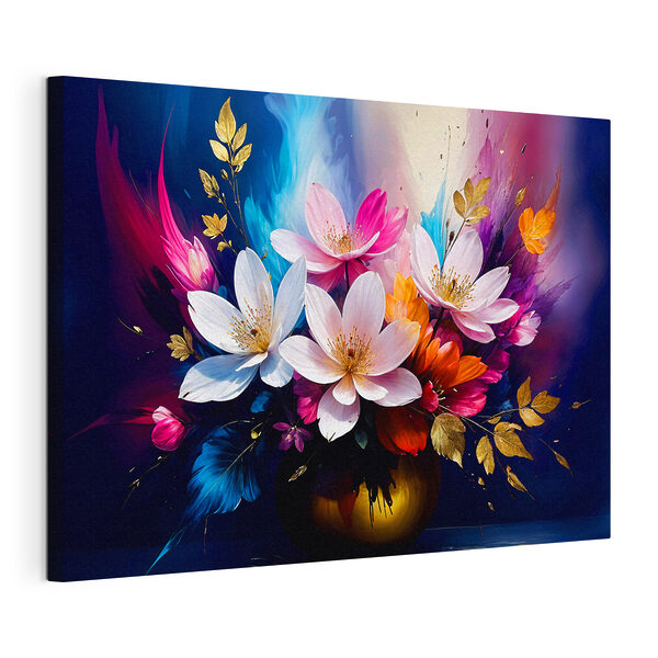 Un mazzo di fiori colorati in un vaso Quadri Un mazzo di fiori colorati in un vaso