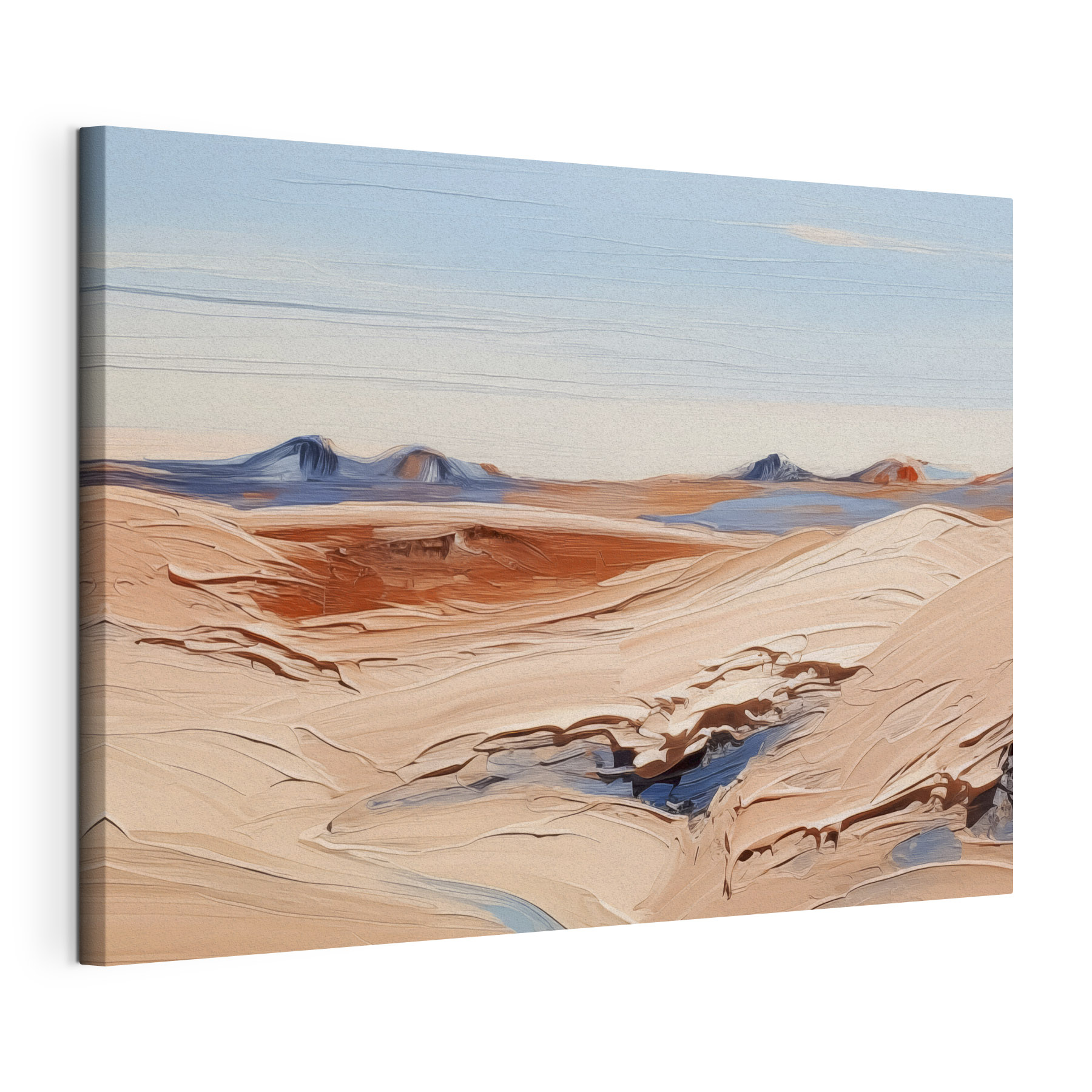 A desert landscape with mountains and blue sky A desert landscape with mountains and blue sky
