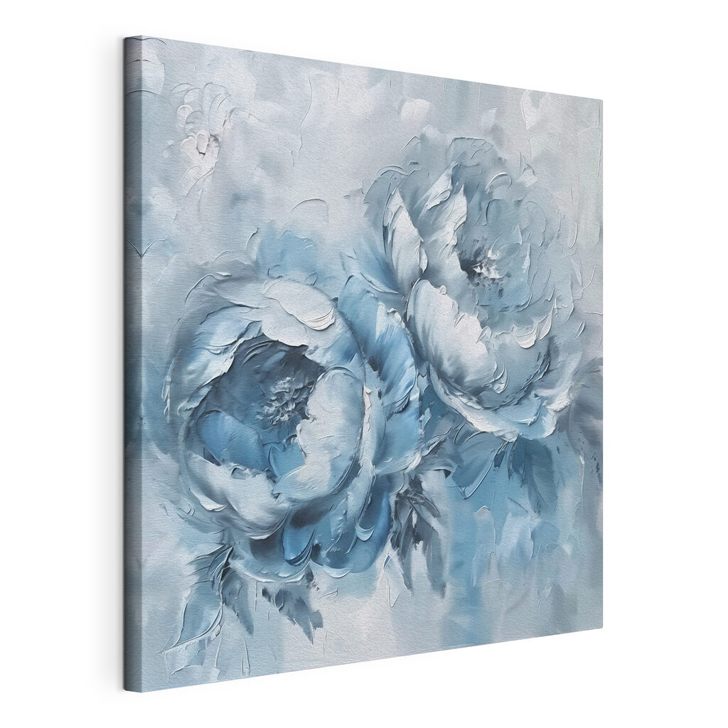 A painting of flowers on a white surface A painting of flowers on a white surface