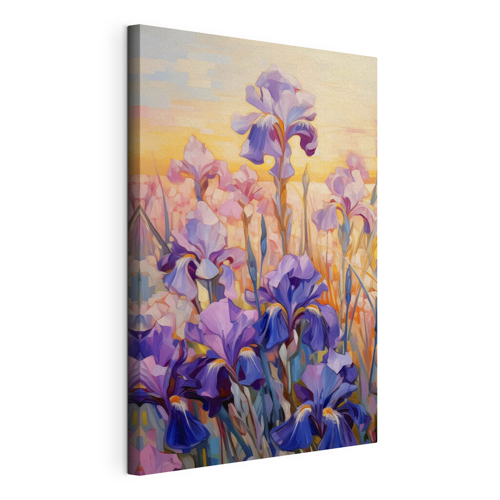 A painting of purple flowers A painting of purple flowers