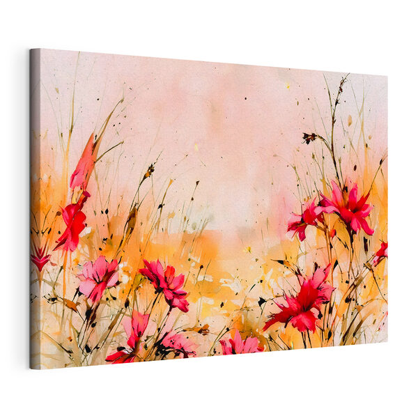 Un dipinto raffigurante fiori ed erba Quadri Un dipinto raffigurante fiori ed erba