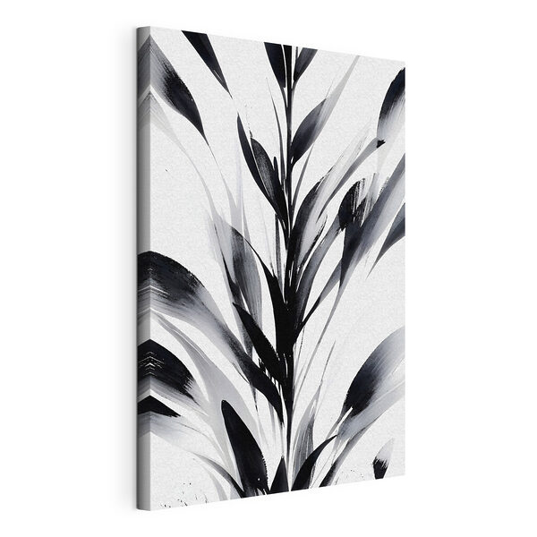 Un'immagine in bianco e nero di una pianta Quadri Un'immagine in bianco e nero di una pianta