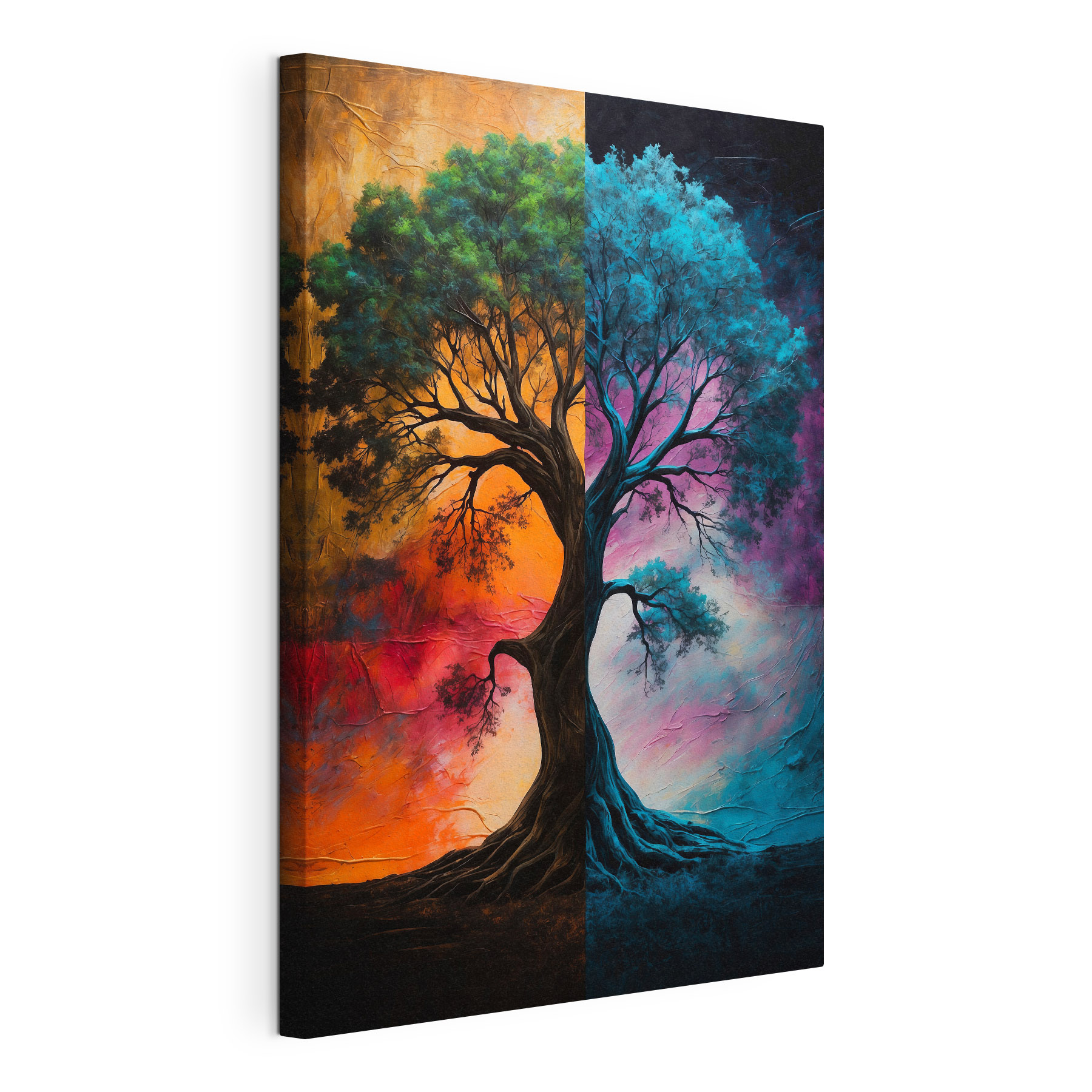 A tree with a colorful background A tree with a colorful background