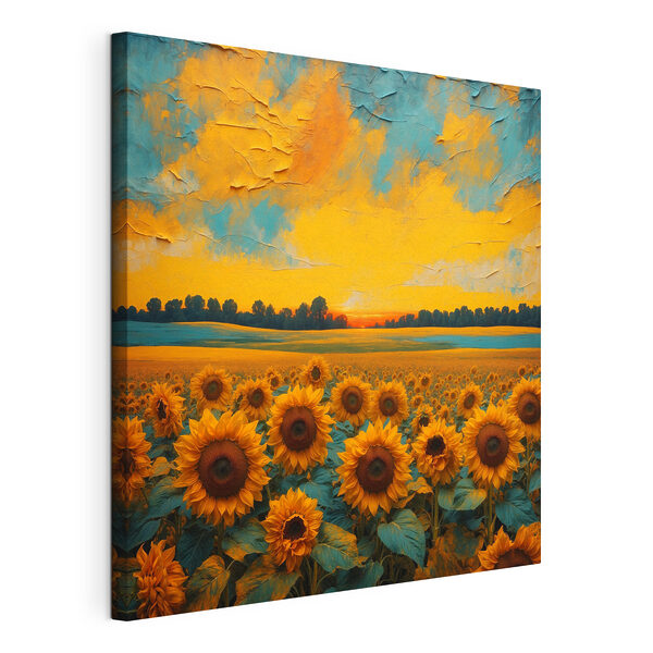 Quadri Un campo di girasoli al tramonto (COD: s39008) Quadri Quadri Un campo di girasoli al tramonto (COD: s39008)