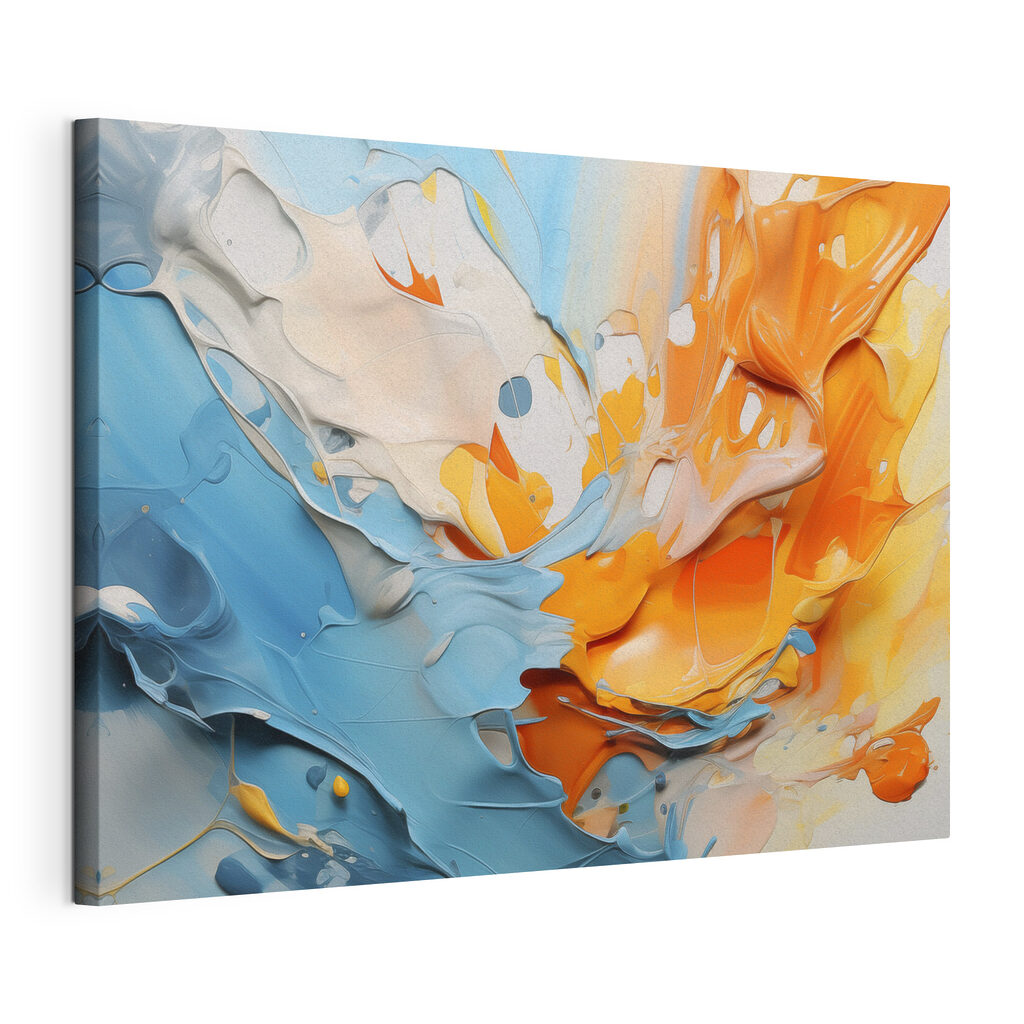 A close up of a painting