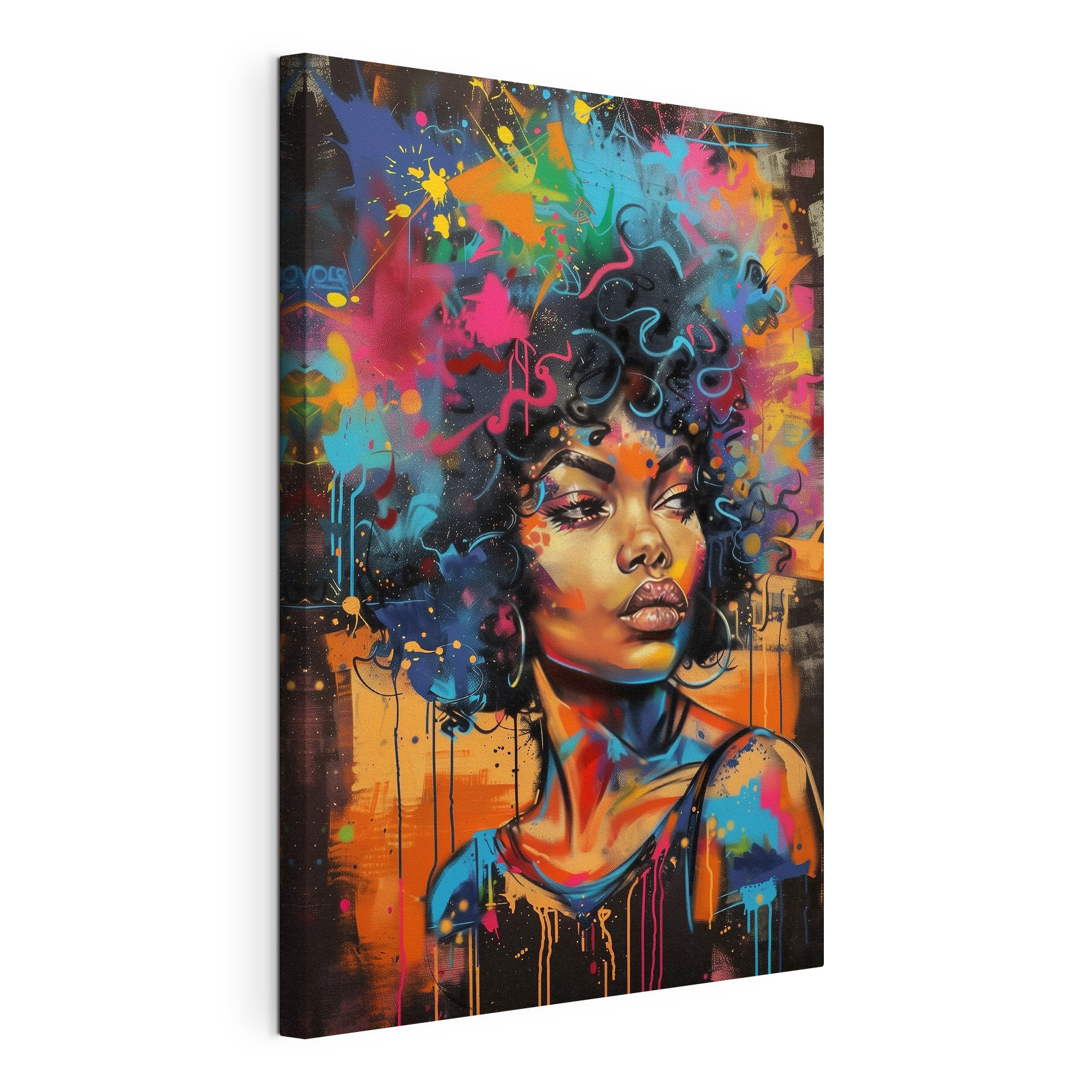 A woman with colorful hair