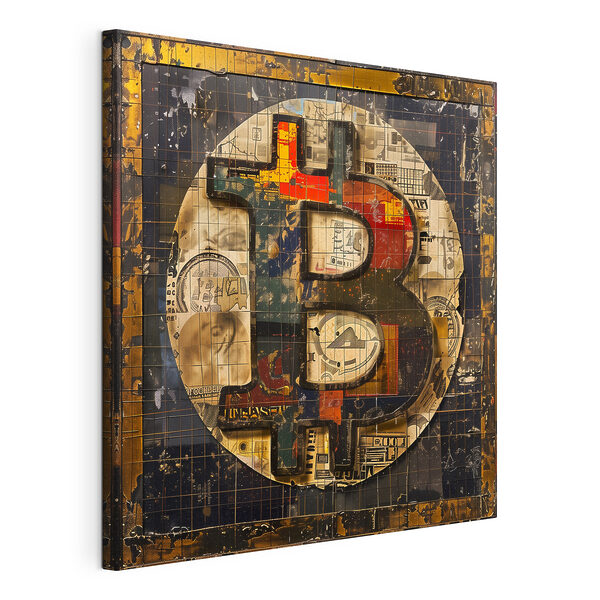 Un cartello con il simbolo del bitcoin Quadri Un cartello con il simbolo del bitcoin