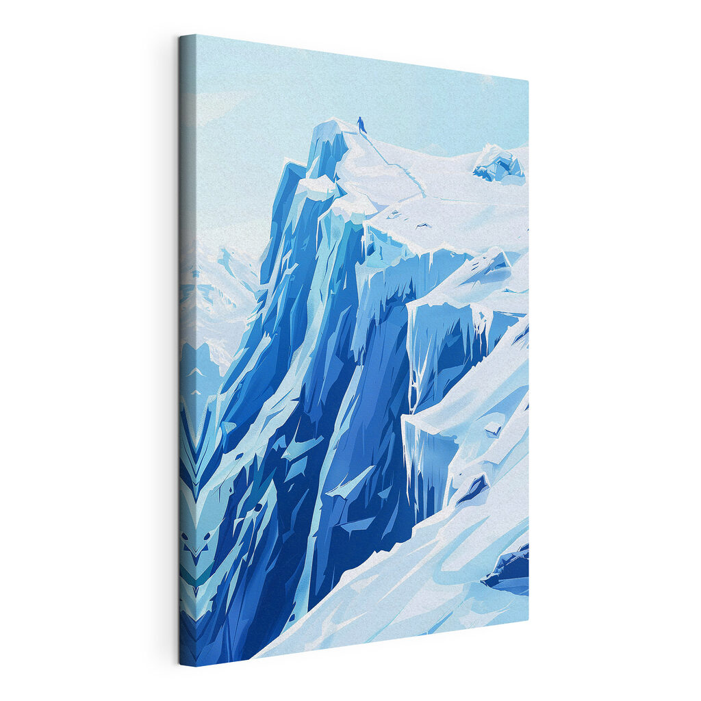 A snow covered mountain with icicles