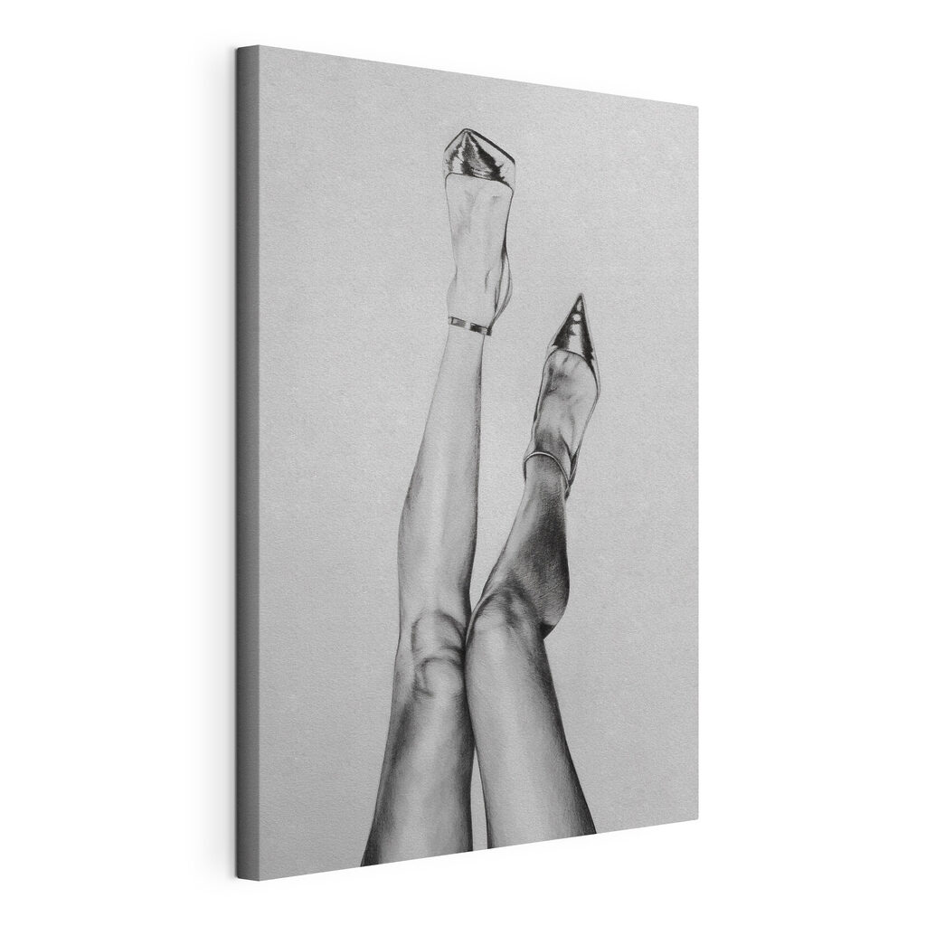 A drawing of a woman's legs