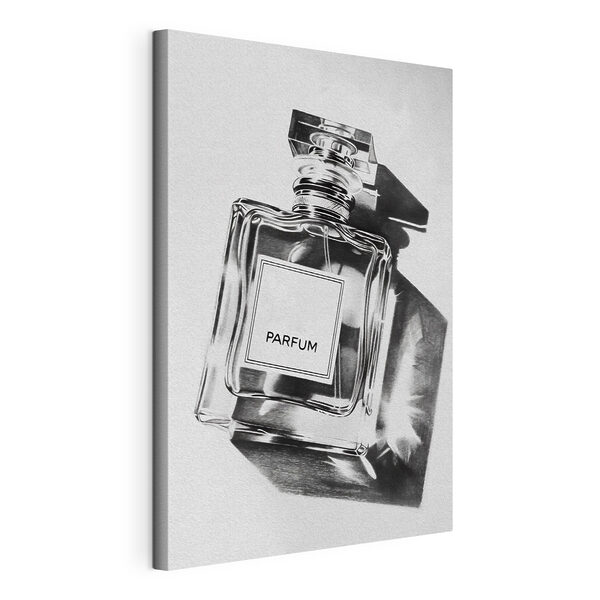 Quadri Una foto in bianco e nero di un flacone di profumo (COD: s39112) Quadri Quadri Una foto in bianco e nero di un flacone di profumo (COD: s39112)