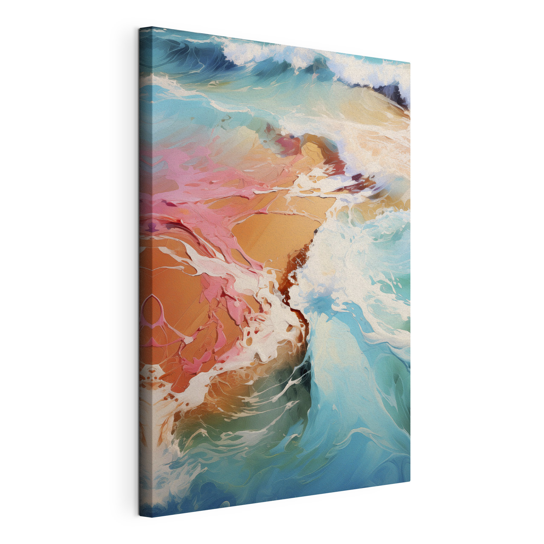 A painting of a beach A painting of a beach