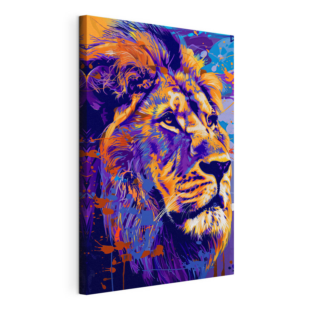 A lion with colorful spots A lion with colorful spots