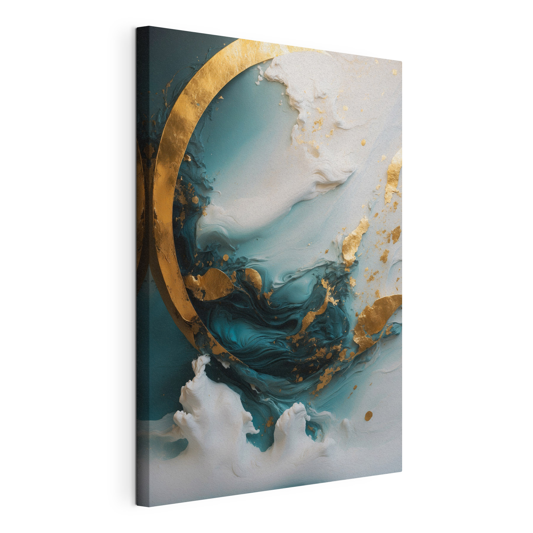 Swirls of turquoise and white harmony