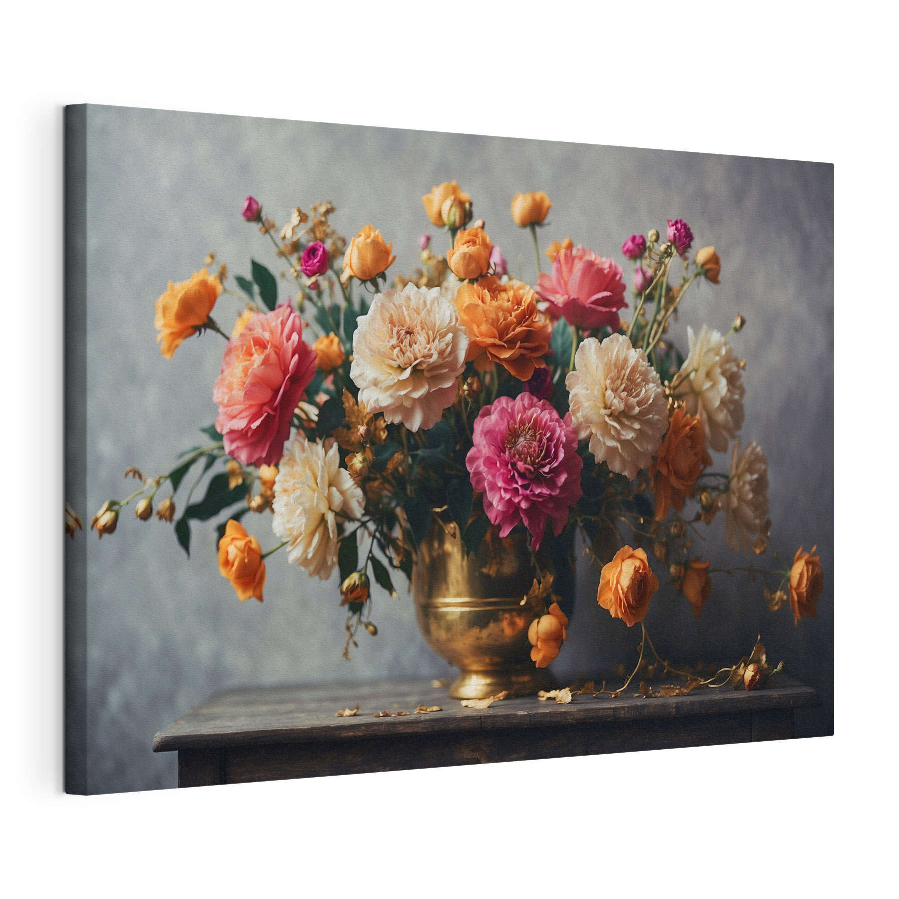 A vase of flowers on a table