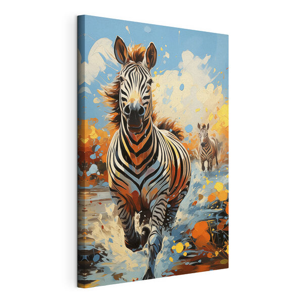 Quadri Una zebra che corre nell'acqua (COD: s39195) Quadri Quadri Una zebra che corre nell'acqua (COD: s39195)