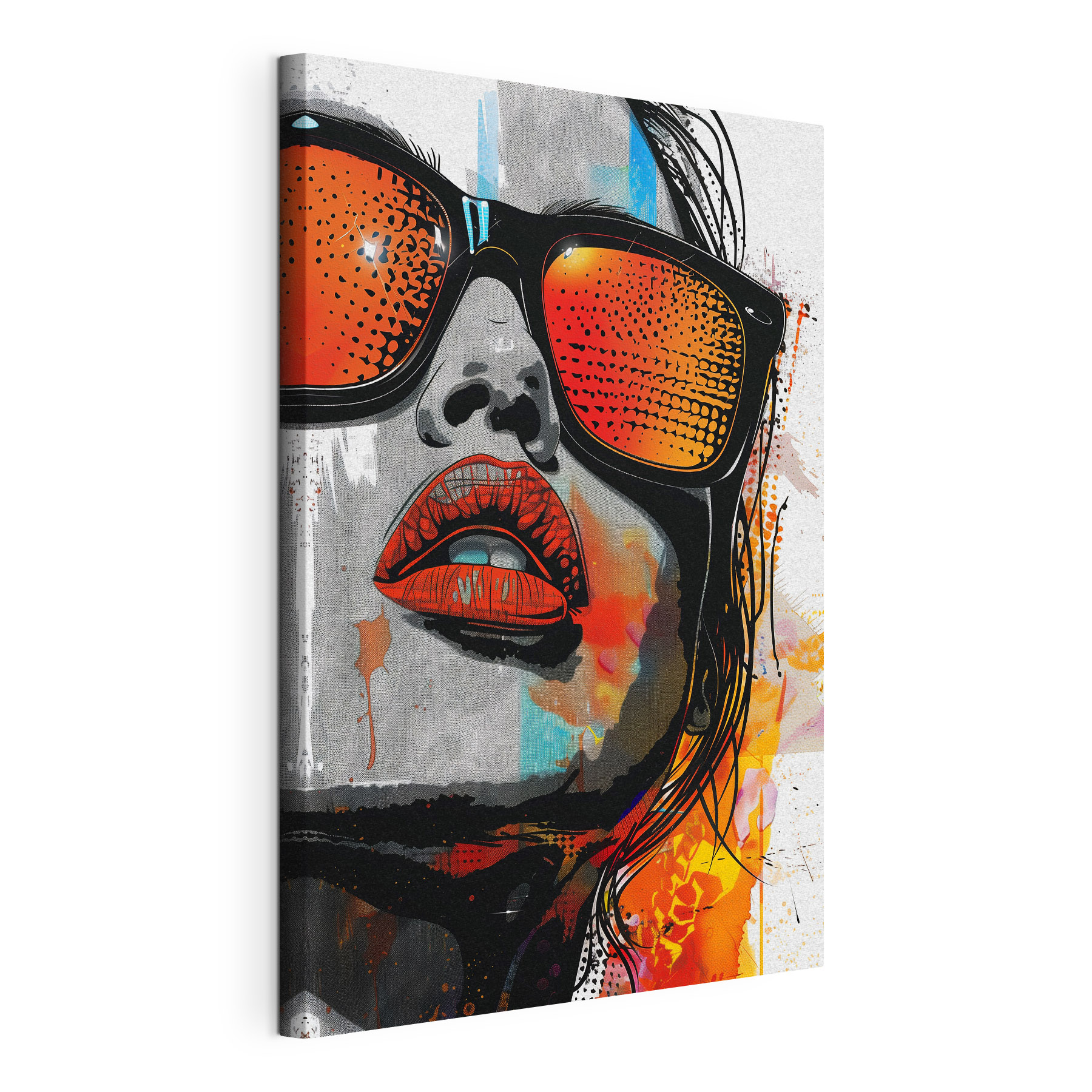 A woman wearing sunglasses and lips