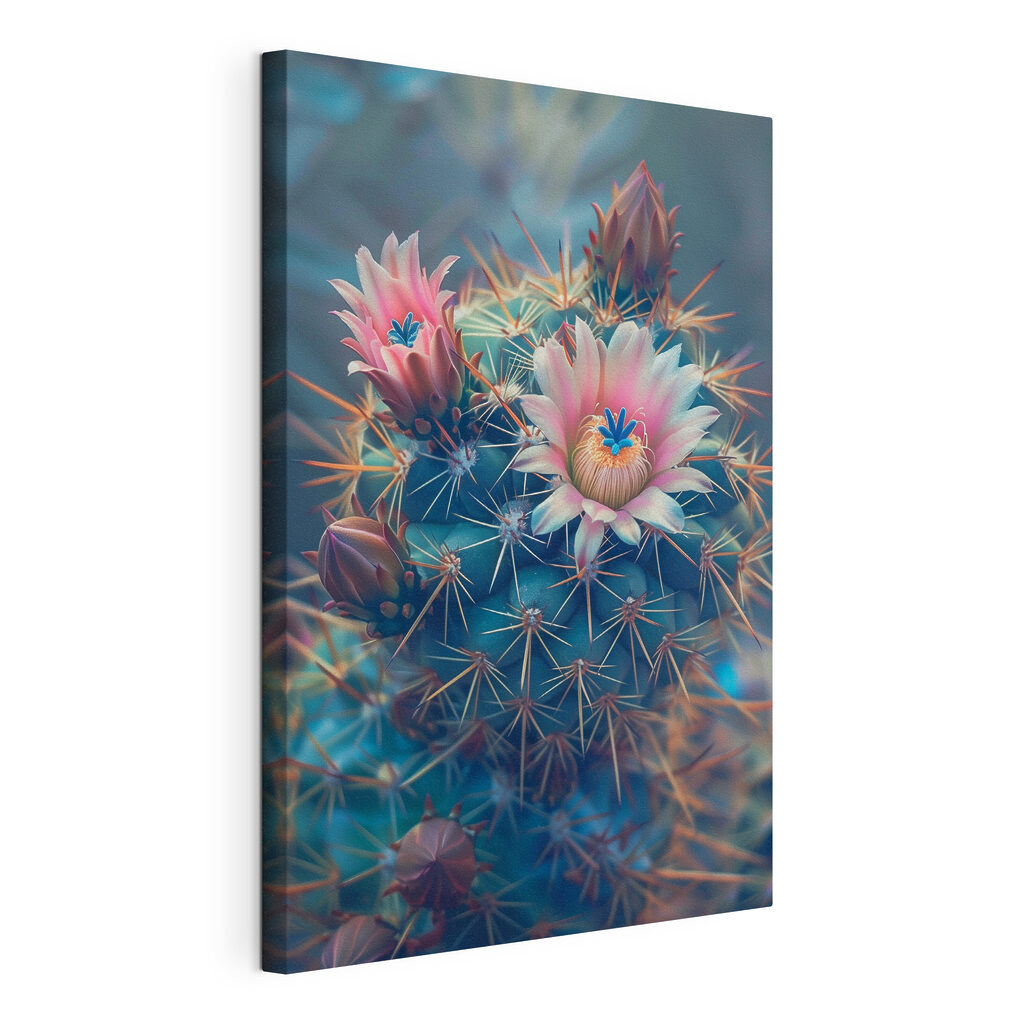A cactus with pink flowers