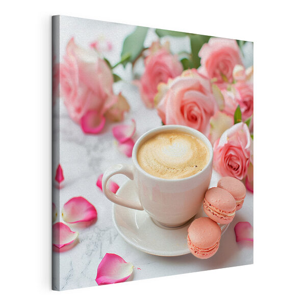 Quadri Una tazza di caffè e rose rosa (COD: s39231) Quadri Quadri Una tazza di caffè e rose rosa (COD: s39231)